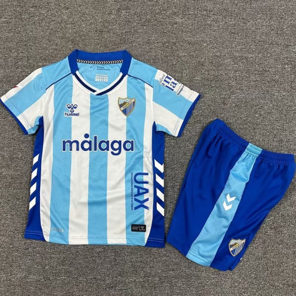 2025/26 Malaga CF Home Blue Fans Kids Soccer jersey