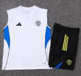 2025/26 Man Utd White Tank top Training Shorts Suit