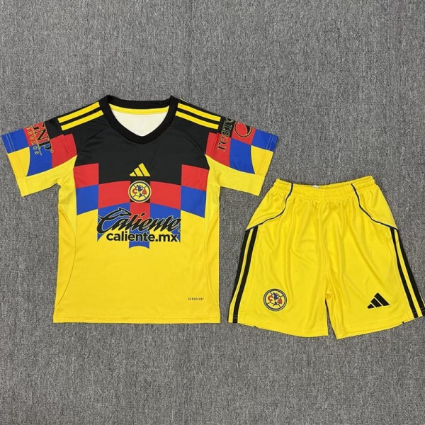 2025/26 Club America Home Yellow Fans Kids Soccer jersey