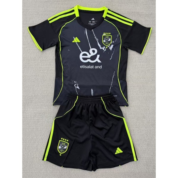 2025/26 Al Ahly SC Away Black Fans Kids Soccer jersey
