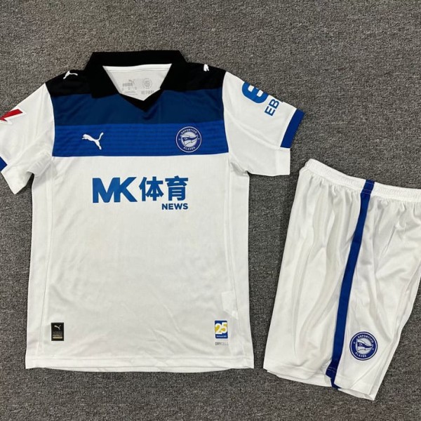 2025/26 Alaves Away White Fans Kids Soccer jersey