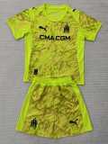 2025/26 Marseille GKY Yellow Fans Kids Soccer jersey