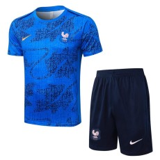 2025 France Blue Training Shorts Suit
