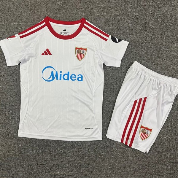 2025/26 Sevilla Home Fans Kids Soccer jersey