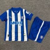 2025/26 Alaves Home Blue Fans Kids Soccer jersey