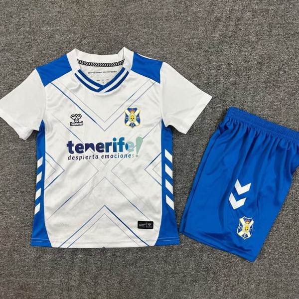 2025/26 CD Tenerife Home White Fans Kids Soccer jersey