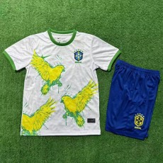 2023 Brazil Special Edition White Fans Kids Soccer jersey
