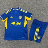 2025/26 Leeds United Away Blue Fans Kids Soccer jersey