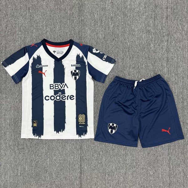 2025/26 CF Monterrey Home Dark Blue Fans Kids Soccer jersey