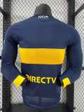 [PLAYER] 2025/26 Boca Juniors Home Print Sponsor Dark Blue Player Long Sleeve Soccer jersey