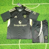 2025/26 Man Utd GKB Black Fans Kids Soccer jersey