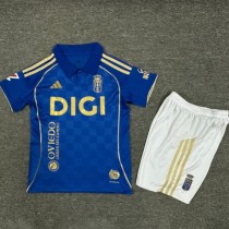 2025/26 Real Oviedo Home Blue Fans Kids Soccer jersey