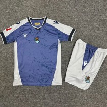 2025/26 Real Sociedad Away Blue Fans Kids Soccer jersey
