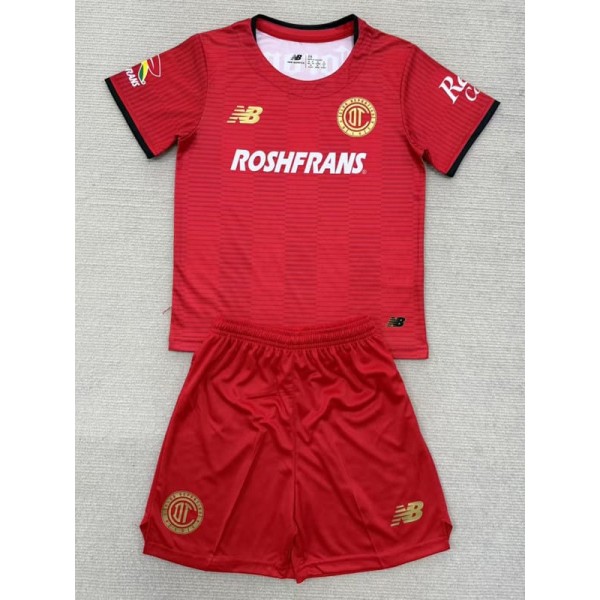 2025/26 Toluca Home Red Fans Kids Soccer jersey