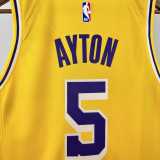2022/23 LAKERS AYTON #5 Yellow NBA Jerseys