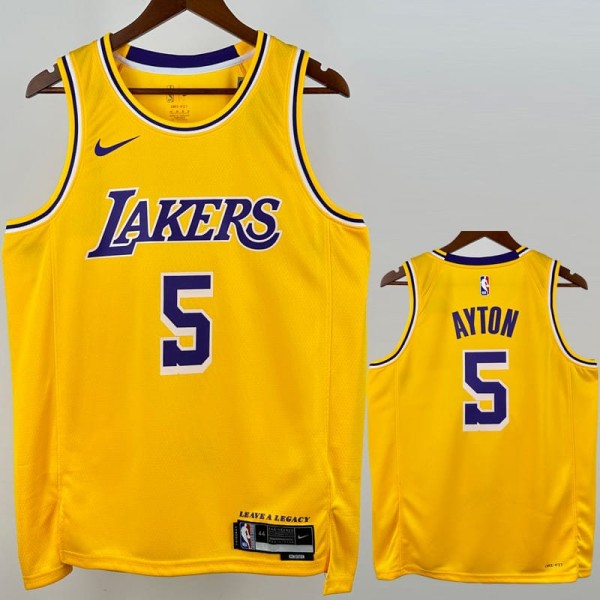 2022/23 LAKERS AYTON #5 Yellow NBA Jerseys