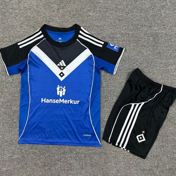 2025/26 Hamburger SV Away Blue Fans Kids Soccer jersey