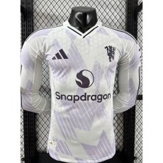 [PLAYER] 2025/26 Man Utd Away Purple Player Long Sleeve Soccer jersey