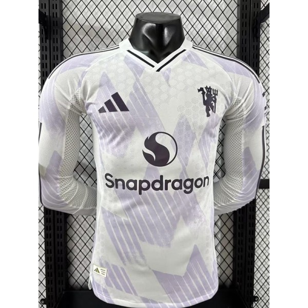 [PLAYER] 2025/26 Man Utd Away Purple Player Long Sleeve Soccer jersey