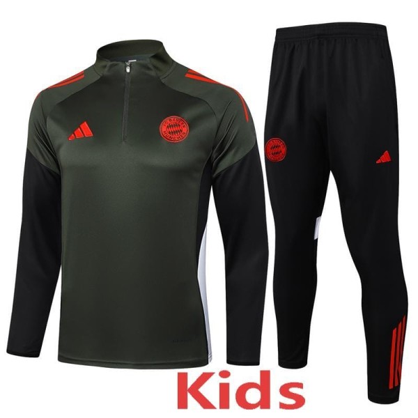 2025/26 Bayern Green Kids Half Pull Tracksuit