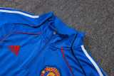 2025/26 Man Utd Fancy blue Kids Half Pull Tracksuit