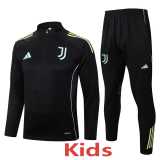 2025/26 JUV Black Kids Half Pull Tracksuit