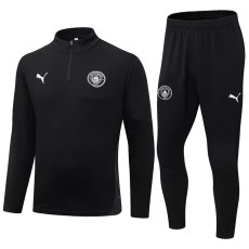 2025/26 Man City Black Half Pull Tracksuit