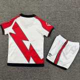 2025/26 Rayo Vallecano Home White Fans Kids Soccer jersey