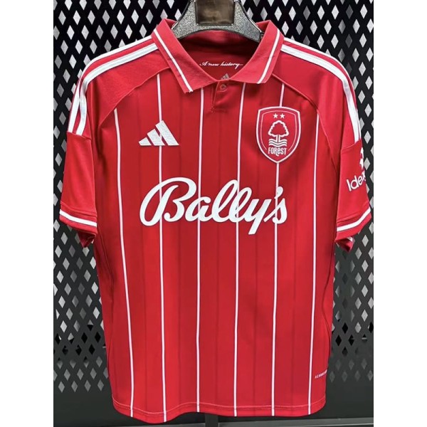 2025/26 Nottingham Forest Home Red 带广告 Fans Soccer jersey
