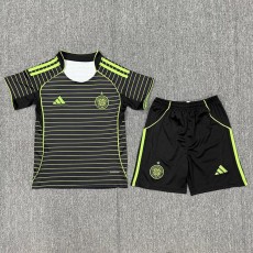 2025/26 Celtic Away Black Fans Kids Soccer jersey