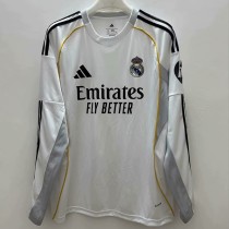 2025/26 R MAD Home White Fans Long Sleeve Soccer jersey
