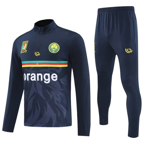 2025 Cameroon Dark Blue Half Pull Tracksuit
