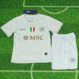 2025/26 Napoli Away White Fans Kids Soccer jersey