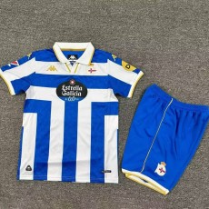 2025/26 La Coruna Home Blue Fans Kids Soccer jersey