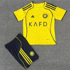 2025/26 Al Nassr FC Home Yellow Fans Kids Soccer jersey