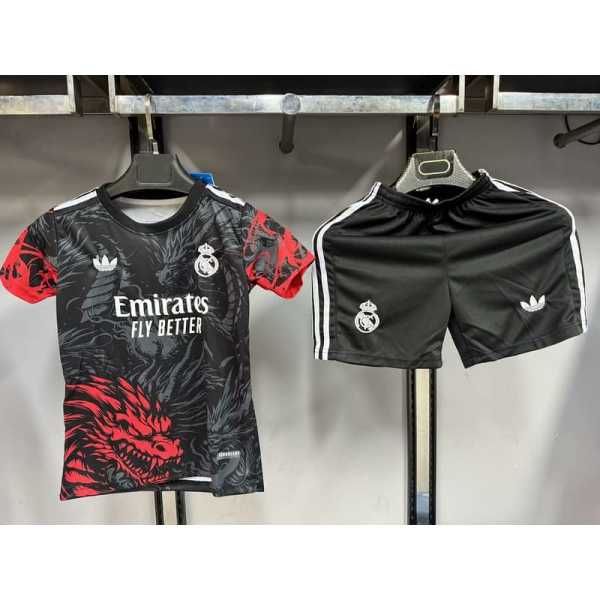 2025/26 R MAD Special Edition black and red dragon Fans Kids Soccer jersey