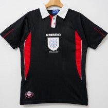 1998 England Away Black Retro Soccer jersey