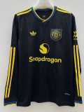 2025/26 Man Utd 3RD Black Fans Long Sleeve Soccer jersey