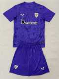 2025/26 Bilbao GKP Purple Fans Kids Soccer jersey