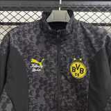 2025/26 Dortmund Grey & Black Double Sided Windbreaker