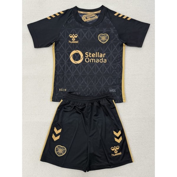 2025/26 Hearts of Midlothian 3RD Black Fans Kids Soccer jersey