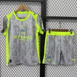 2025/26 Man City 3RD Gray Fans Kids Soccer jersey