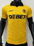 [PLAYER] 2025/26 Wolves Home Yellow Player Soccer jersey