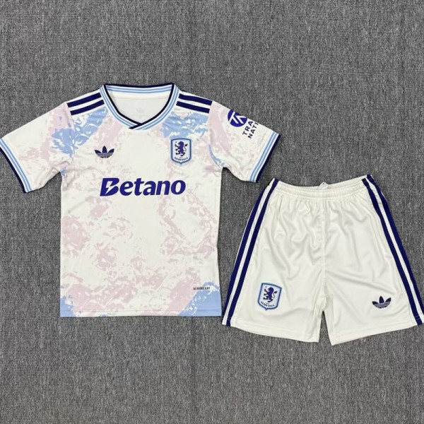 2025/26 Aston Villa 3RD White Fans Kids Soccer jersey
