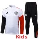 2025/26 Ajax White Kids Half Pull Tracksuit