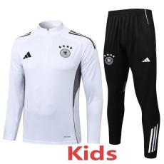 2025 Germany White Kids Half Pull Tracksuit