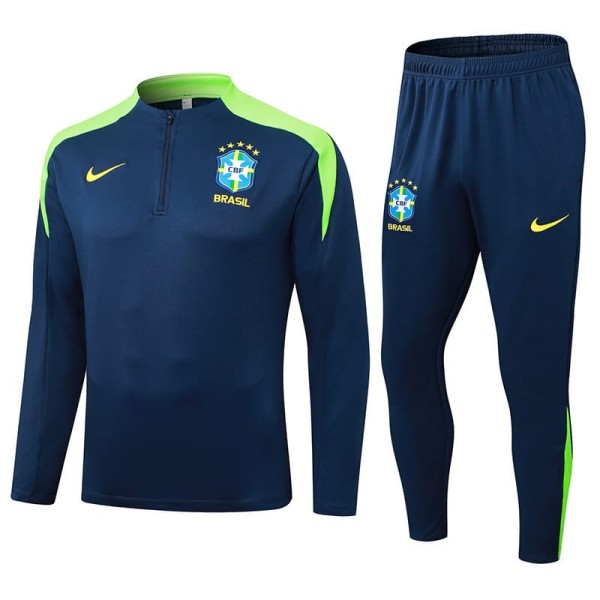 2025 Brazil Navy Half Pull Tracksuit