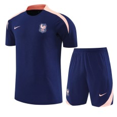 2025 France Dark Blue Training Shorts Suit