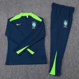 2025 Brazil Navy Half Pull Tracksuit