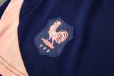 2025 France Dark Blue Training Shorts Suit
